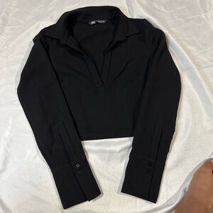 Zara Black Button Down Women's Shirt